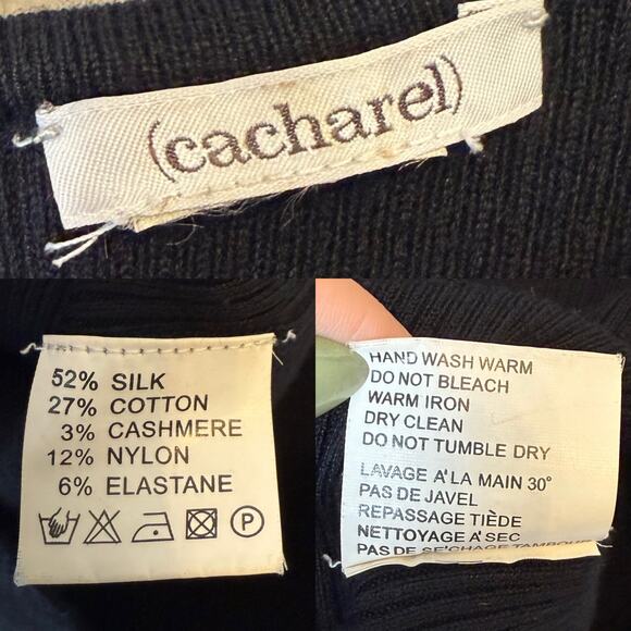 Cacharel Silk Cashmere Blend Knit Crochet Top - Picture 5 of 5